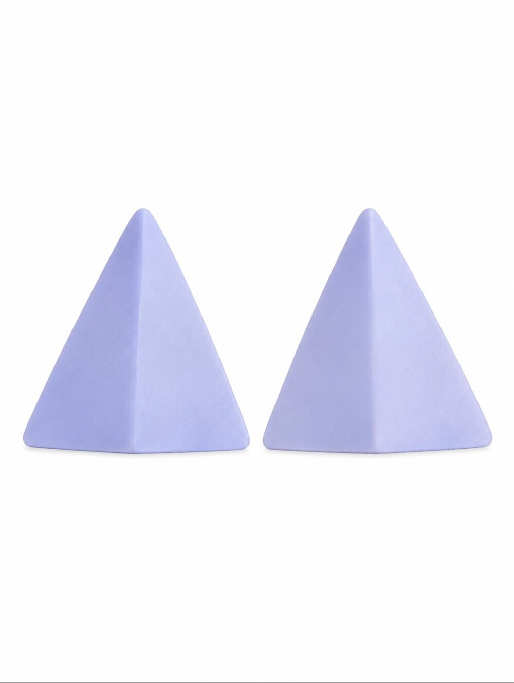 3/$30 Vintage 1980s Mod Lavendar Metal Triangle Statement Clip-on Earrings
